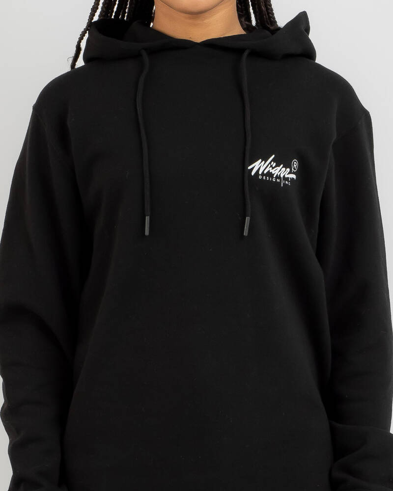 Wndrr Deface Curved Hem Hoodie for Womens