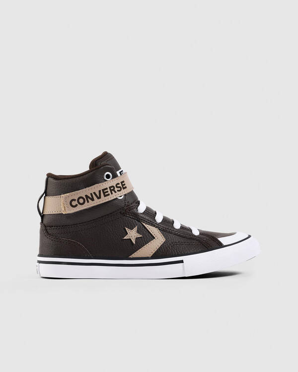 Boys' Pro Blaze Strap Leather Easy On Hi-Top Shoes