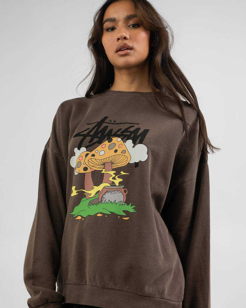 Stussy Something's Cookin' Sweatshirt In Brown - Fast Shipping & Easy ...