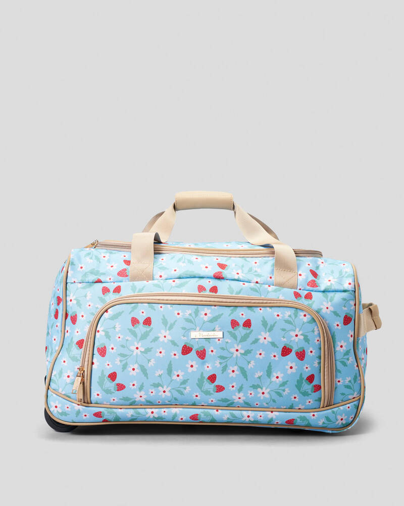 Mooloola Strawberry Fields Small Wheeled Travel Bag for Womens