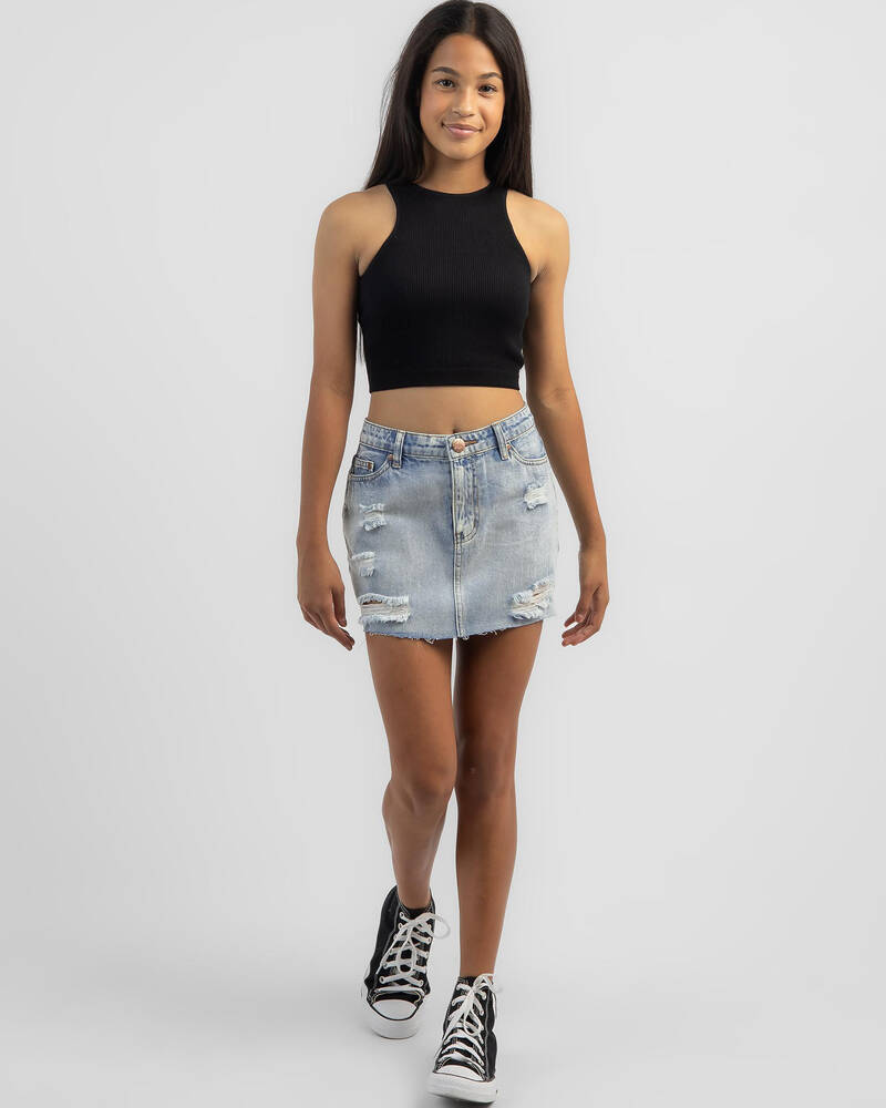 Mooloola Girls' Basic Seamfree High Neck Tank Top for Womens