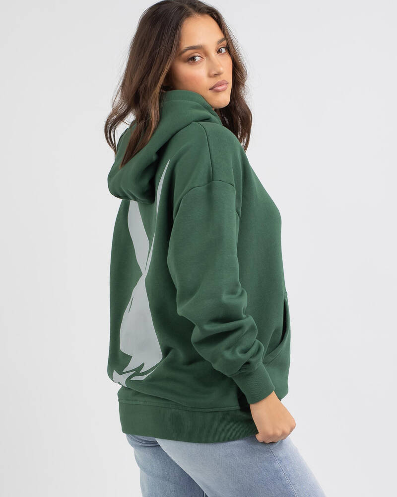 Shop Playboy Bunny Stack Hoodie In Emerald - Fast Shipping & Easy ...
