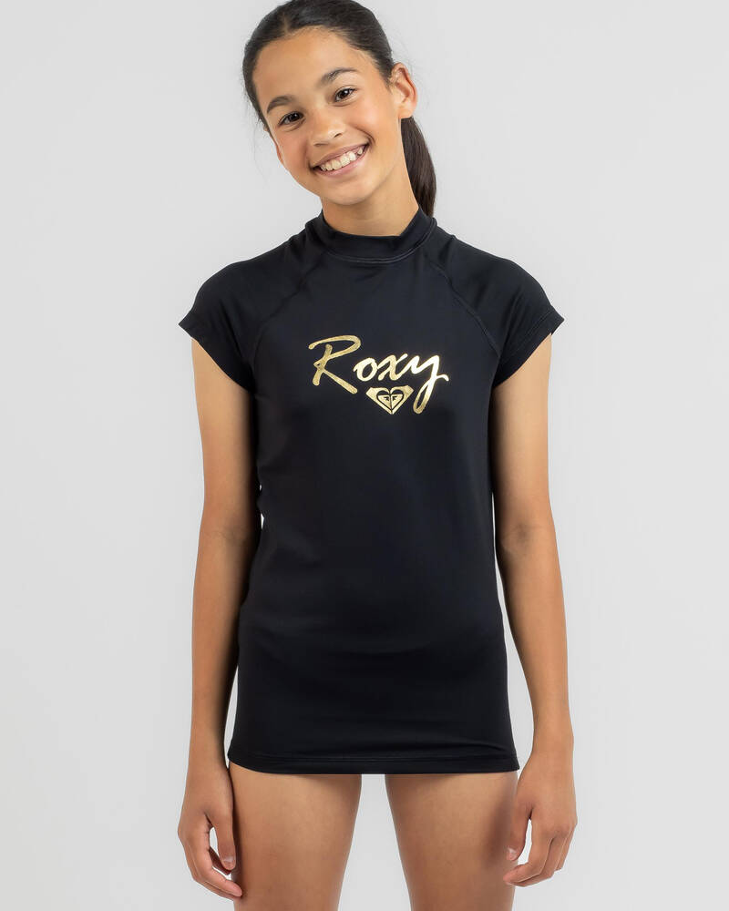 Roxy Girls' Summer Love Short Sleeve Rash Vest for Womens