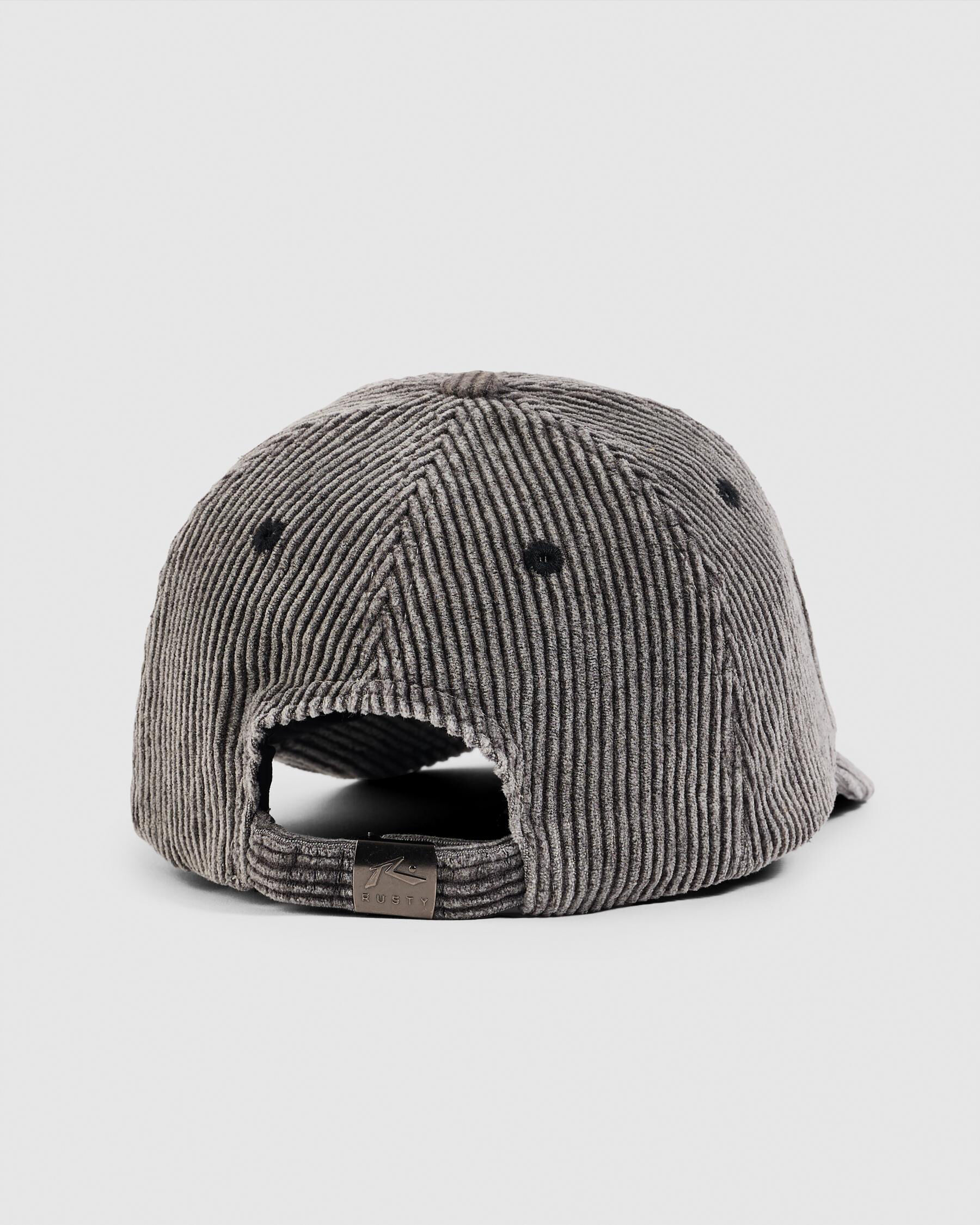 Rusty Placid Cord 6 Panel Cap In Black - FREE* Shipping & Easy