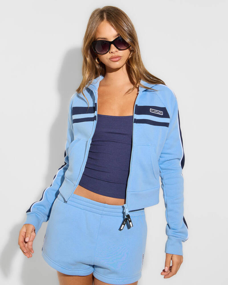 Rusty Retro Lines Zip Through Hoodie for Womens