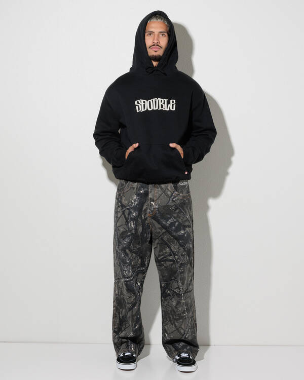 S-Double Mid Block Fleece Hoodie for Mens