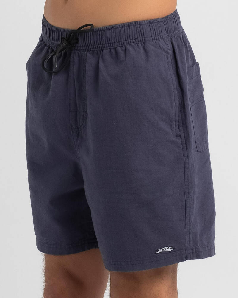 Rusty Undertone Elastic Linen Shorts for Mens