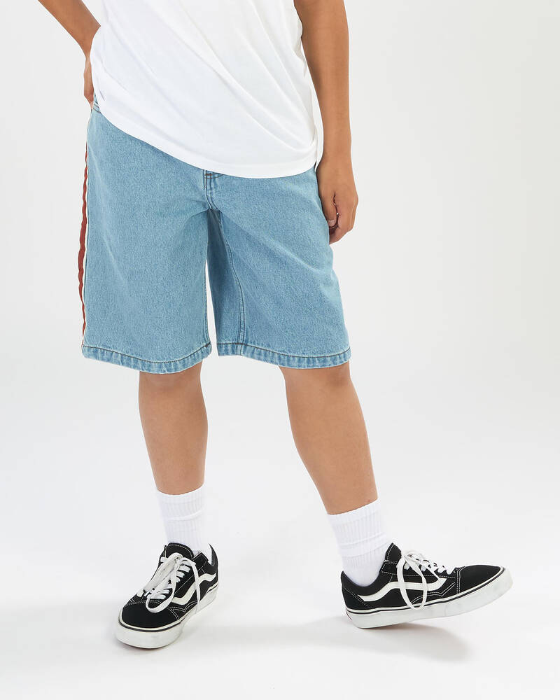 Santa Cruz Boys' Fisheye Strip Denim Shorts for Mens