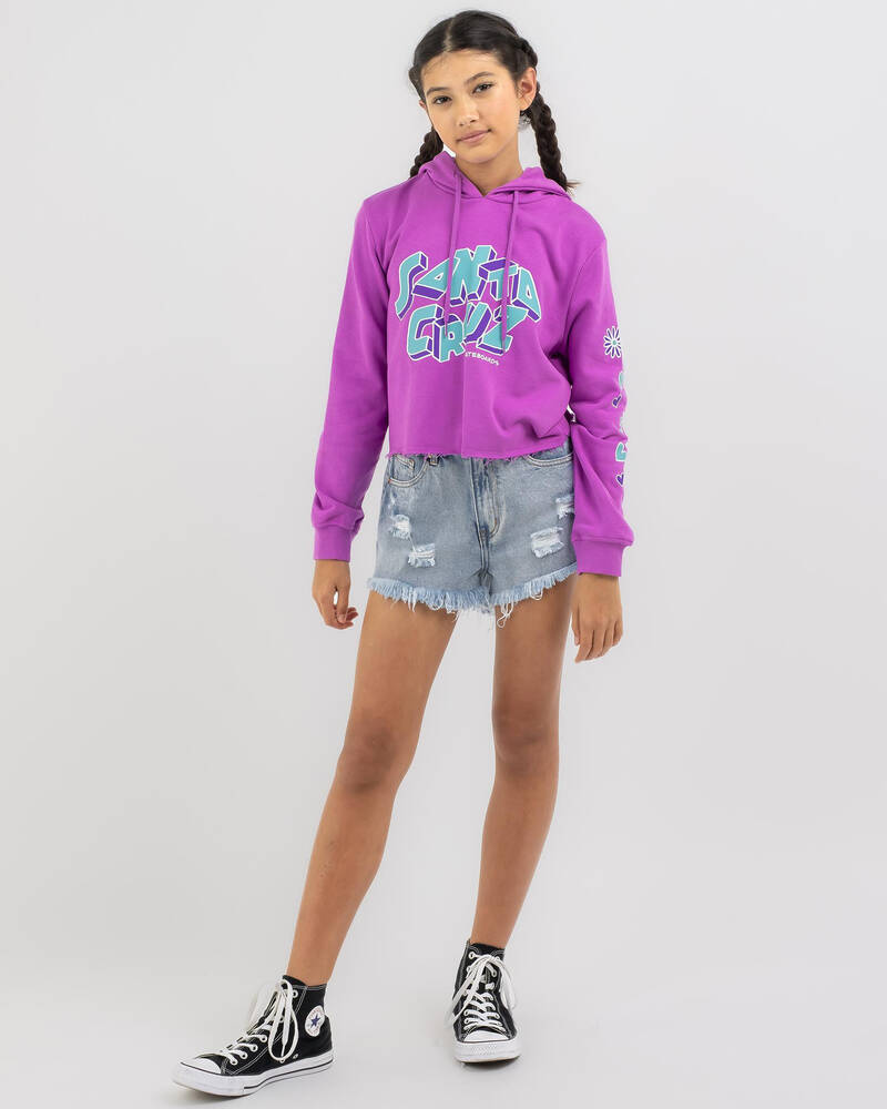Santa Cruz Girls' Scattered Strip Front Hoodie for Womens