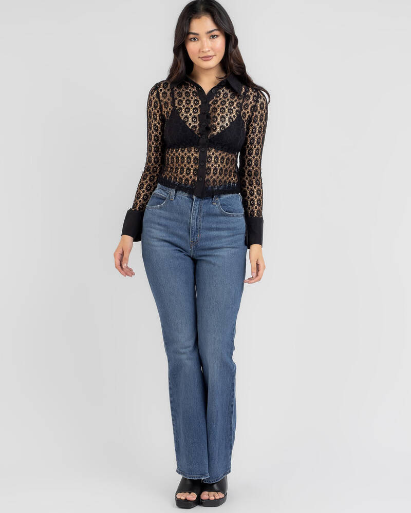 Ava And Ever Cleo Lace Long Sleeve Shirt for Womens
