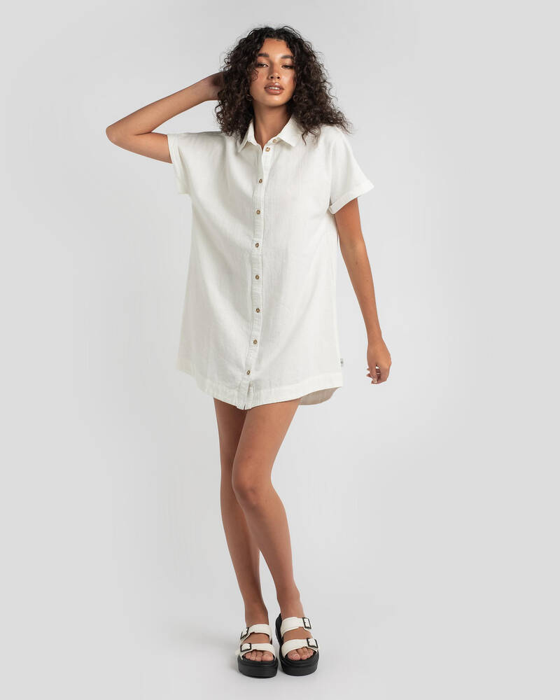 Rhythm Classic Linen Shirt Dress for Womens