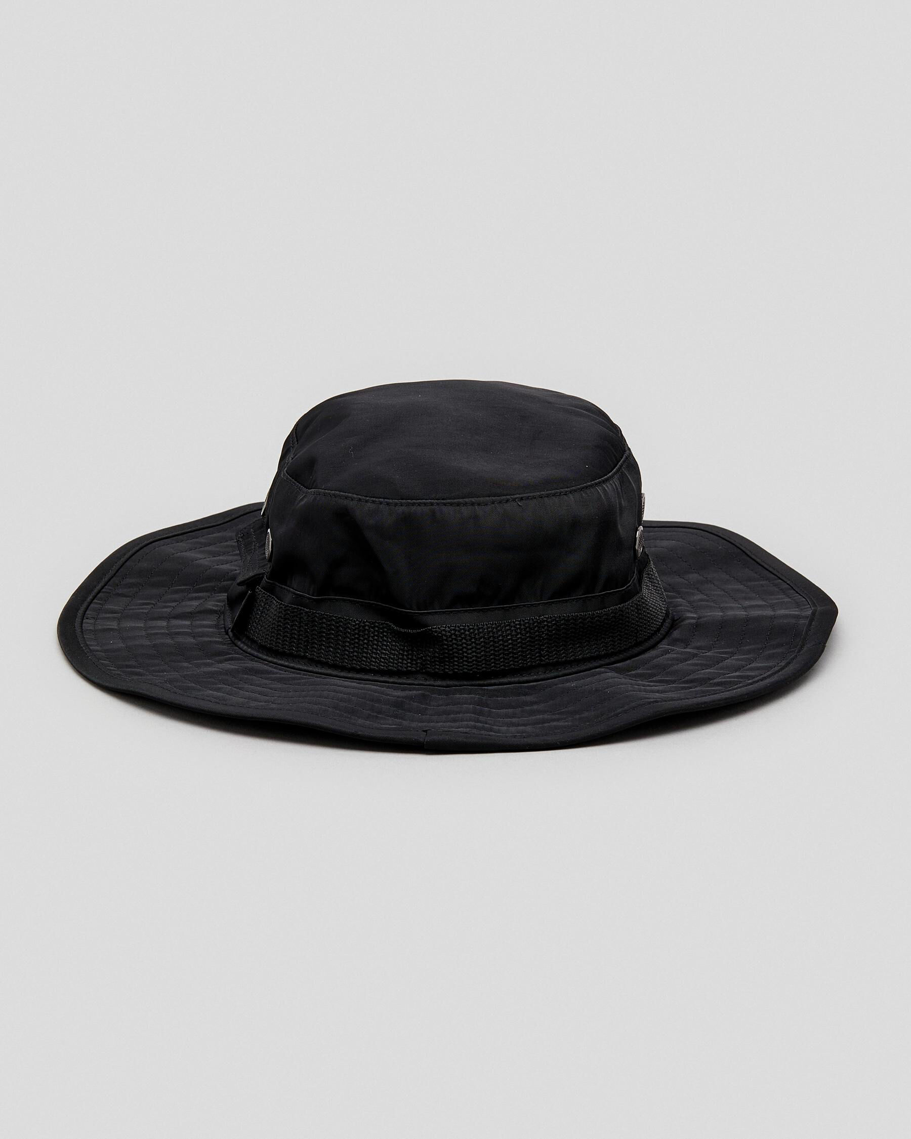 Jetpilot Hiker Wide Brim Hat In Black 
