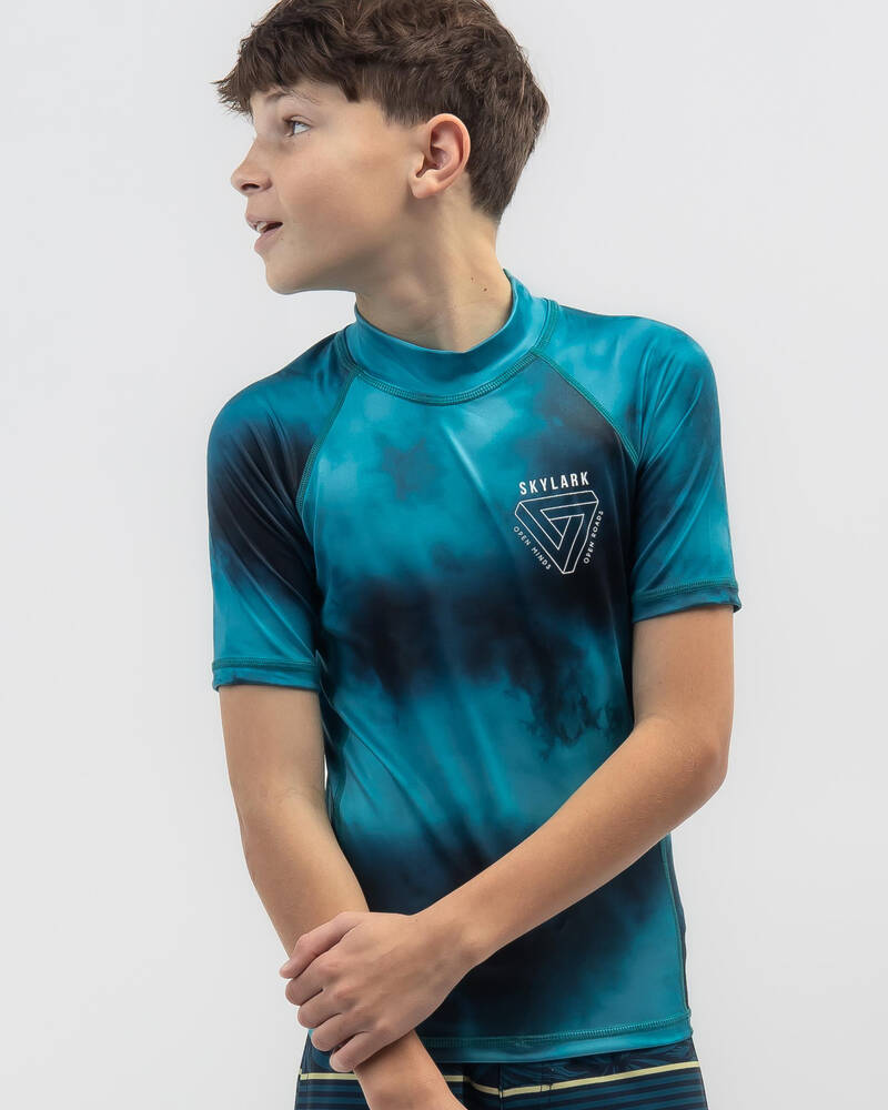 Skylark Boys' Surfaced Short Sleeve Rash Vest for Mens