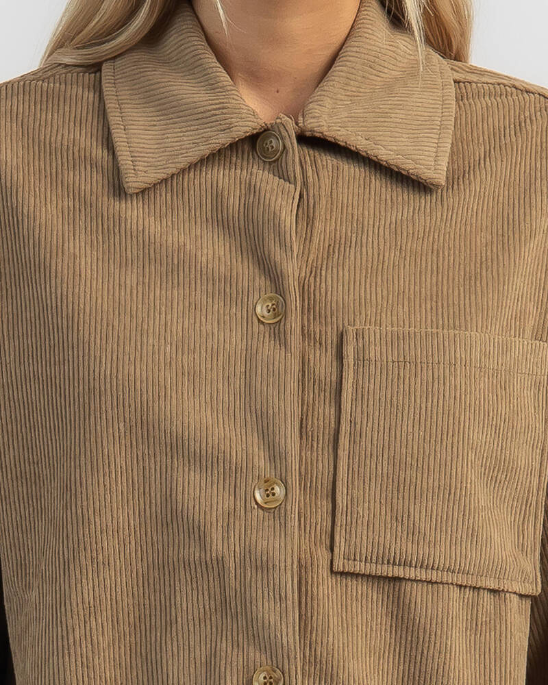 Mooloola Ontario Cord Long Sleeve Shirt for Womens