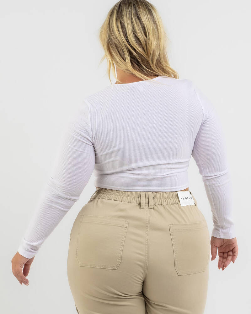 Mooloola Basic Rib Long Sleeve Top for Womens