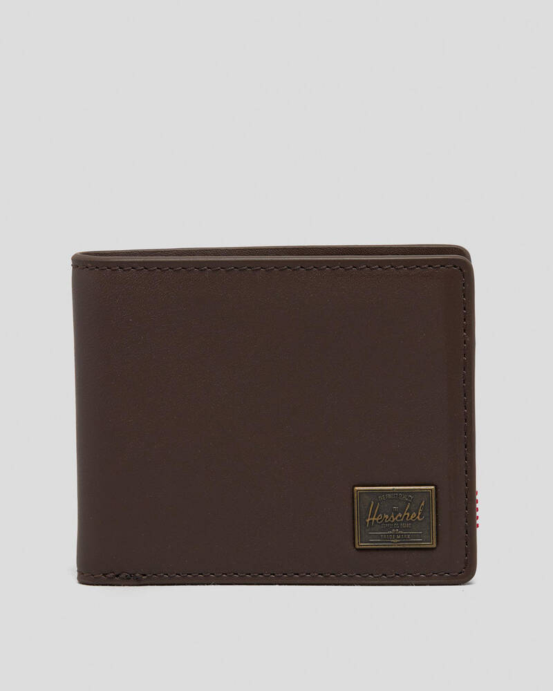 Shop Herschel Hank Leather RFID Wallet In Brown Fast Shipping & Easy