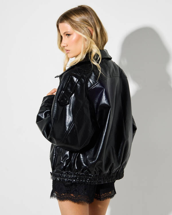 Du Soleil Leona Faux Leather Jacket for Womens