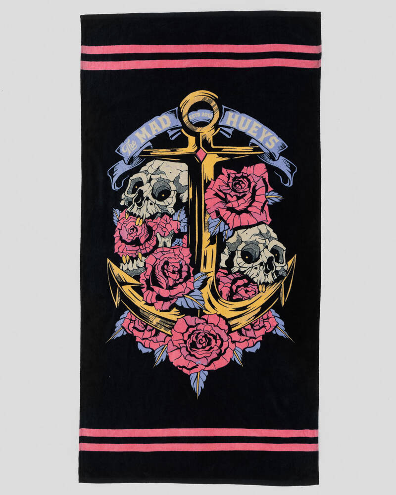 The Mad Hueys Skulls And Roses Beach Towel for Womens