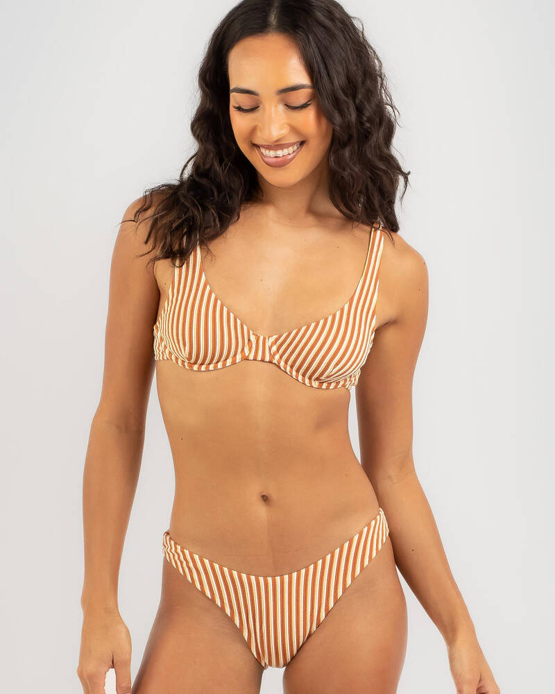Rhythm Sunbather Stripe High Cut Bikini Bottom for Womens