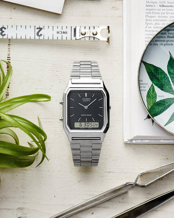 Casio AQ230A-1DS Classic Duo Time Watch for Mens
