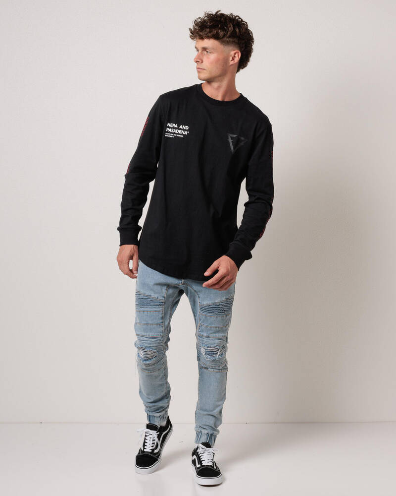 Nena & Pasadena Unite Dual Curved Long Sleeve T-Shirt for Mens