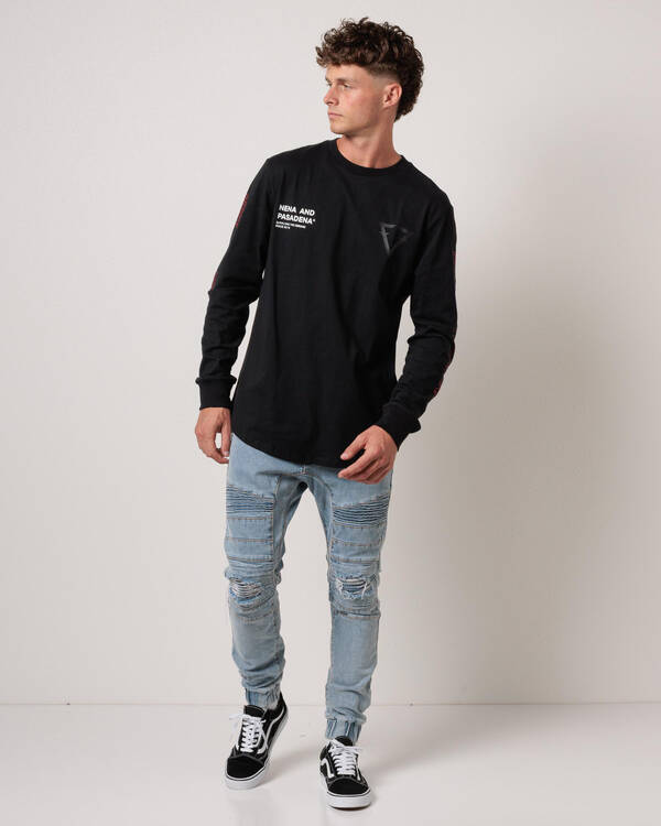 Nena & Pasadena Unite Dual Curved Long Sleeve T-Shirt for Mens