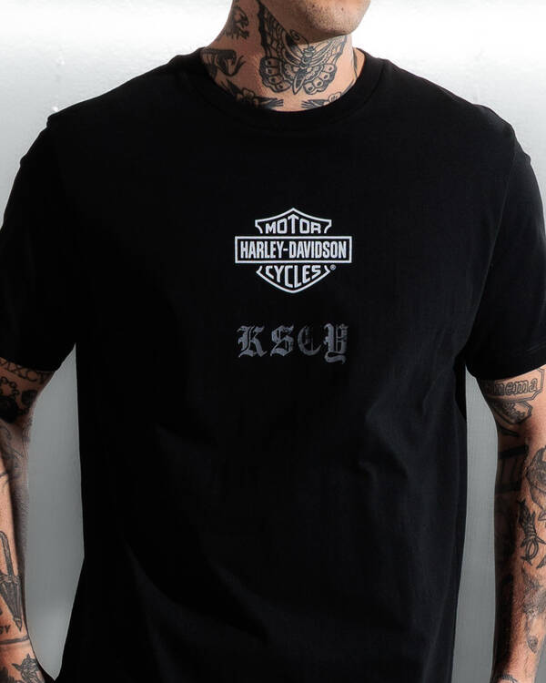 Kiss Chacey Harley-Davidson Carve Duel Curved T-Shirt for Mens