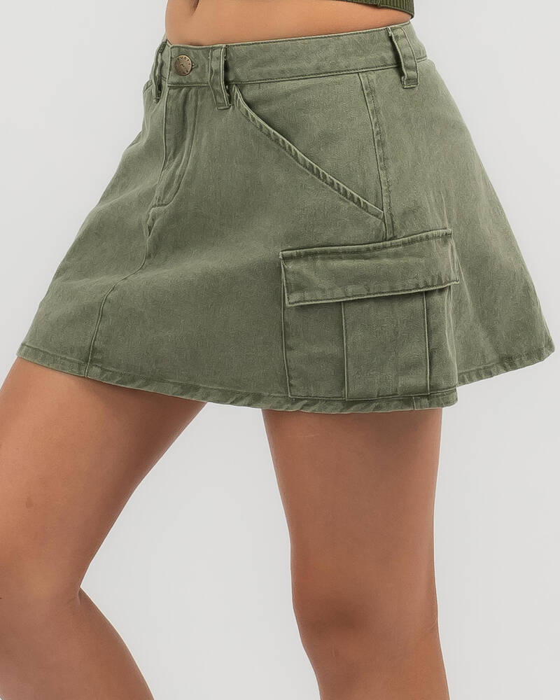 Rusty Girls' Brooks Low Rise Cargo Skirt for Womens