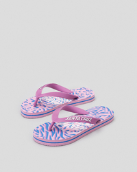 Santa Cruz Girls' Opus Dot Zebra Thongs for Womens image number null