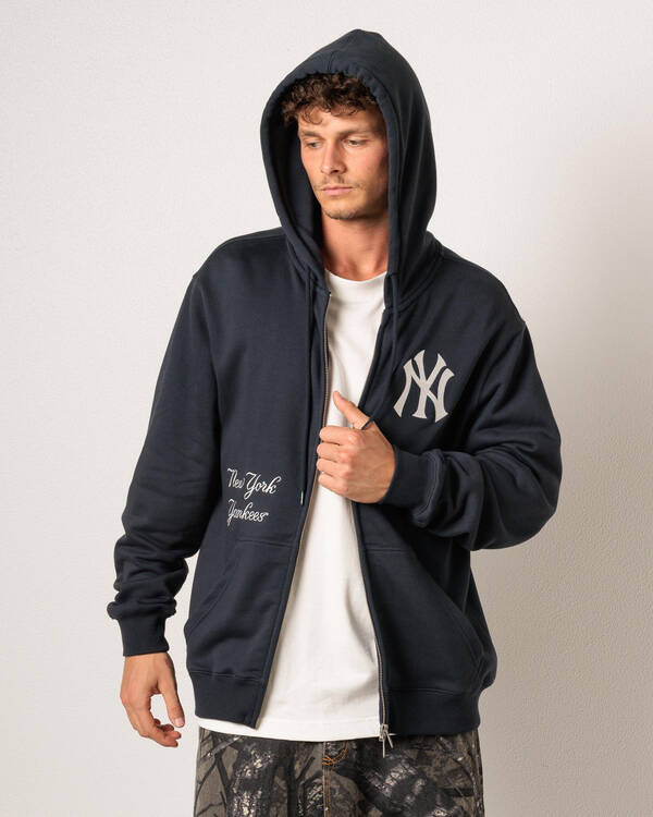 New Era NY Yankees Comfort Club 2 Way Zip Hoodie for Mens