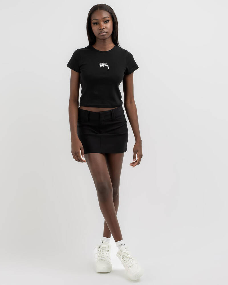 Stussy Graffiti Rib T-Shirt for Womens