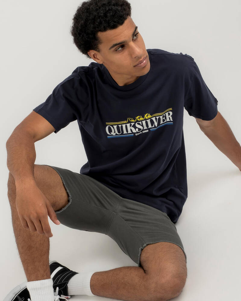 Quiksilver Mens Lined Up T Shirt Gray Size Xx Large main image 1