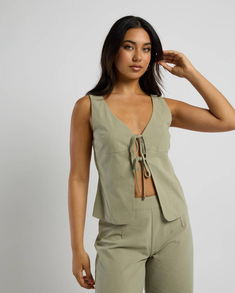 Ava And Ever Gia Stripe Tie Top for Womens