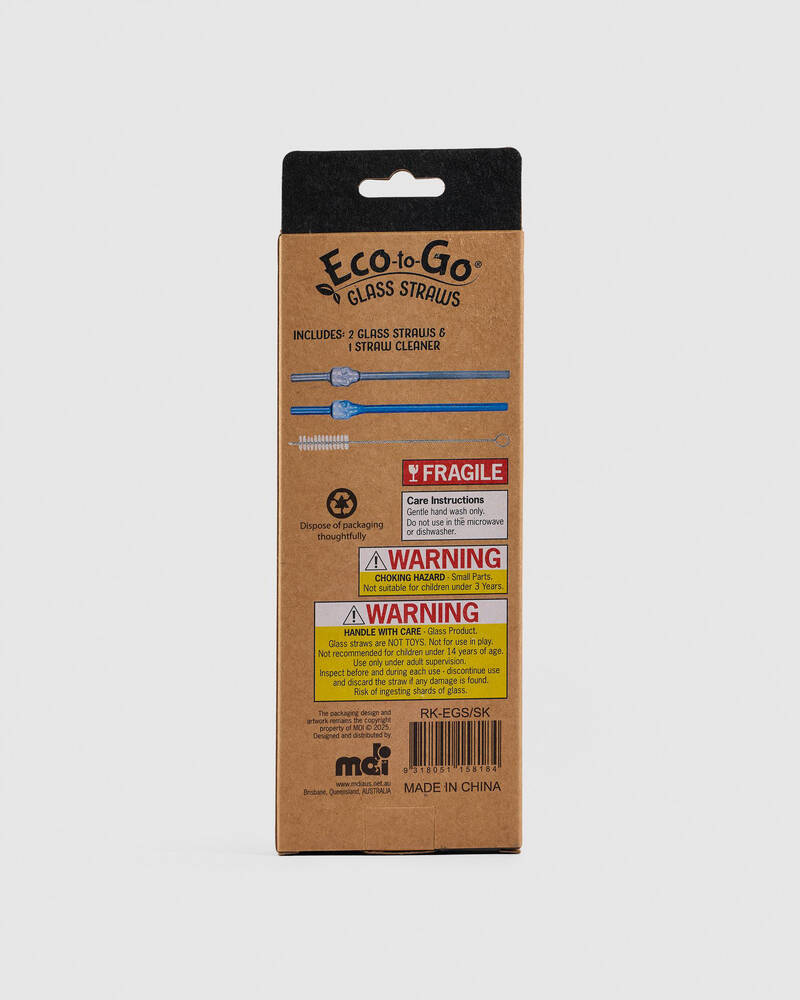 Get It Now Eco-To-Go Skull Glass Straws - 2 Pack for Unisex