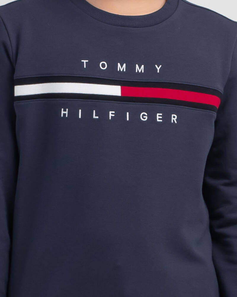 Tommy Hilfiger Boys' Flag Rib Insert Sweatshirt for Mens
