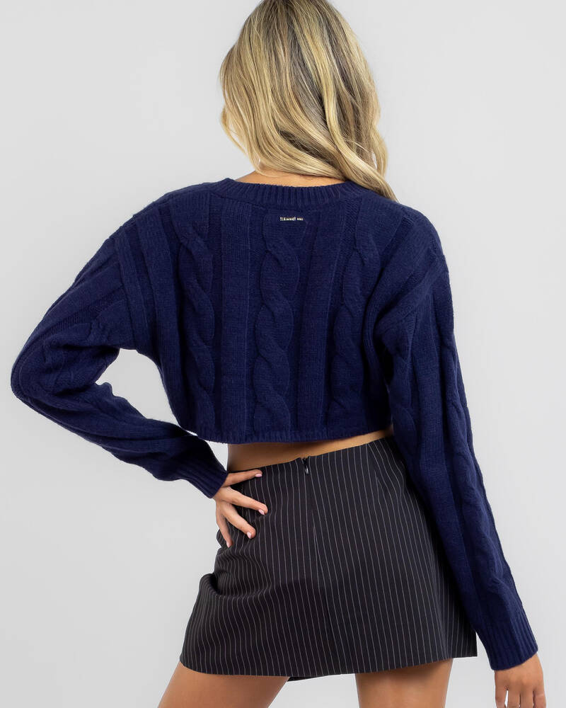 Ava And Ever Library Date Crop Cable Knit Jumper for Womens