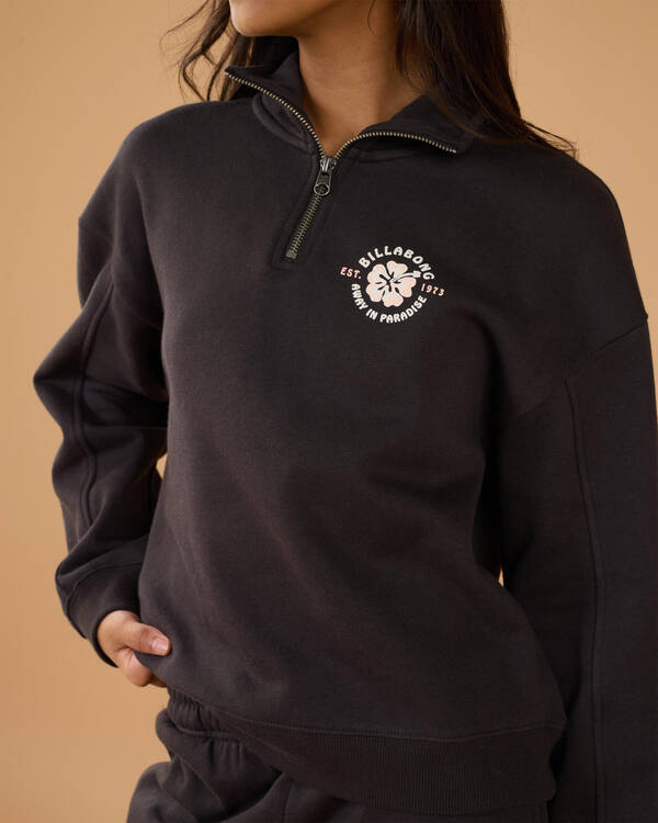 Billabong Girls' Paradise Half Zip Crew Sweatshirt for Womens