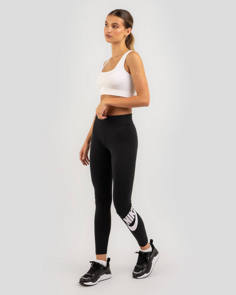 Nike Essential Logo Leggings In Black/white - FREE* Shipping