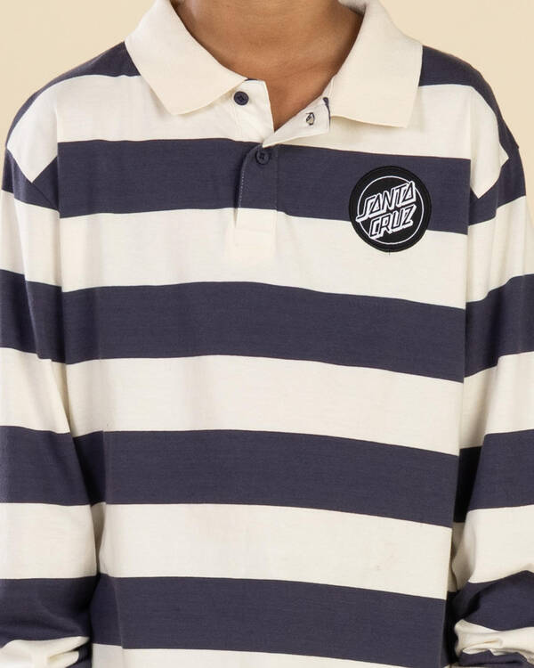 Santa Cruz Boys' Reverse Dot Patch Long Sleeve Polo T-Shirt for Mens