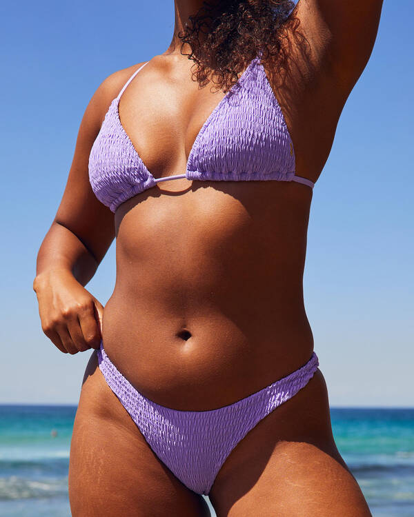 Topanga Zendaya Shirred High Cut Bikini Bottom for Womens