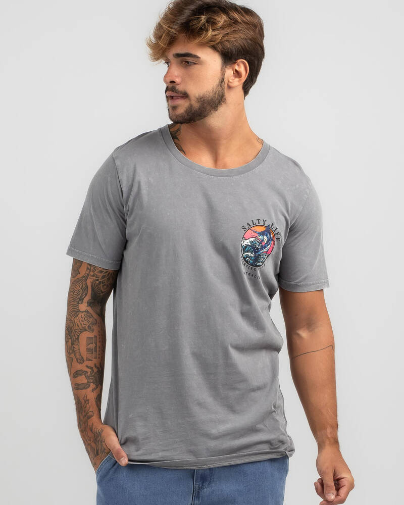 Salty Life Fighting Fish T-Shirt for Mens