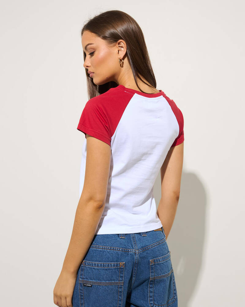 Rusty Daring Devil Cap Sleeve Baby Tee for Womens