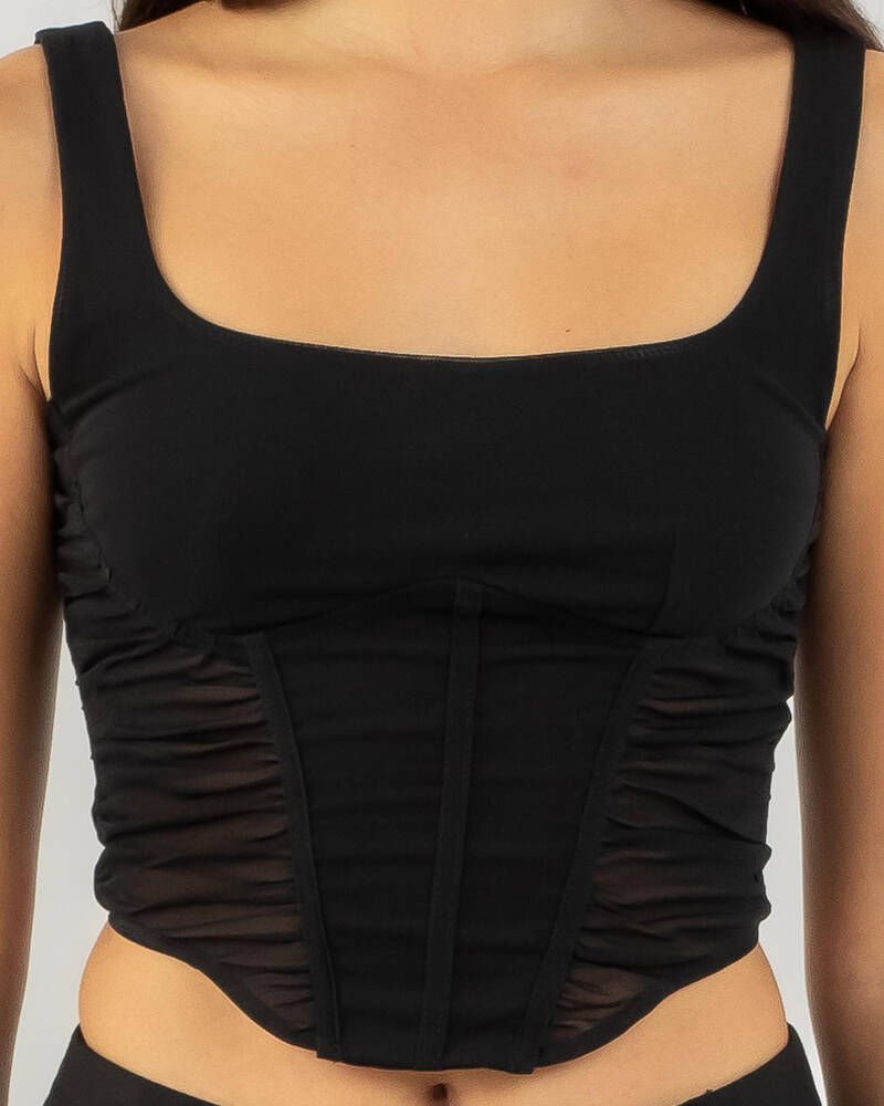 Luvalot Gia Mesh Corset Top for Womens