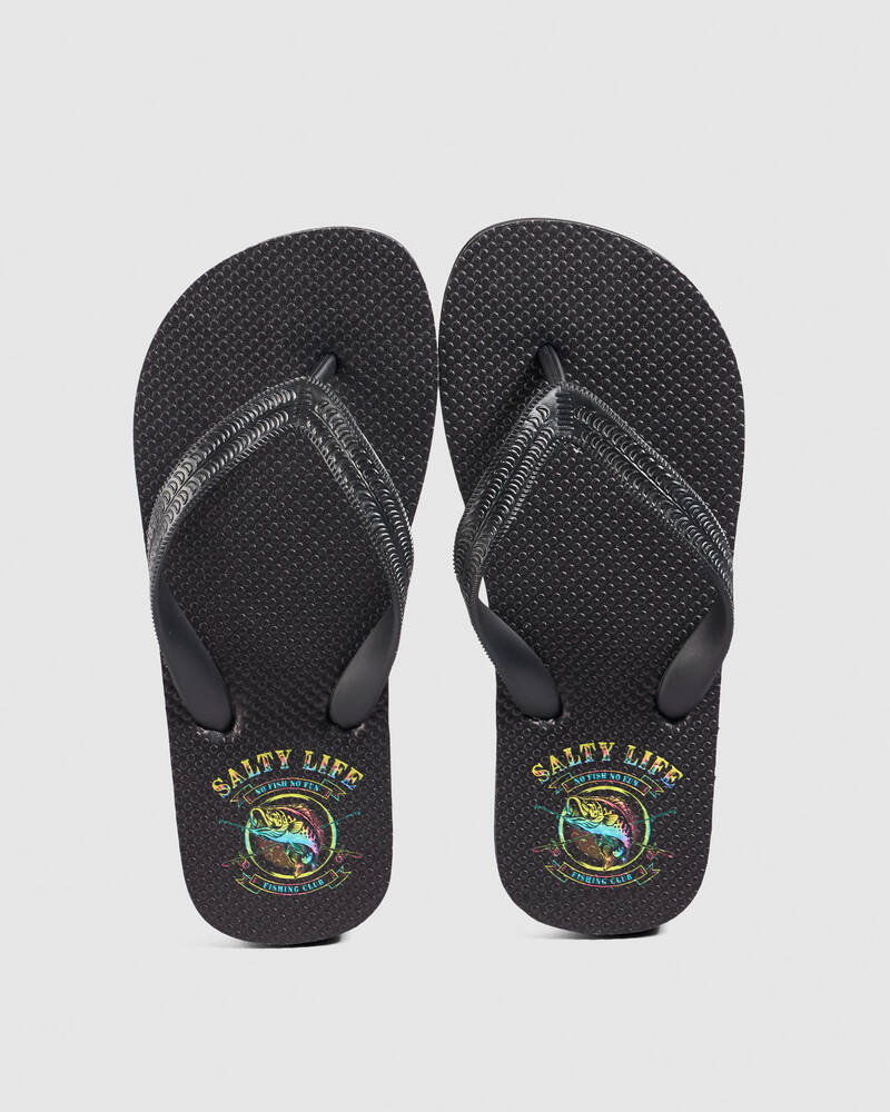 Salty Life Boys' Fishing Club Thongs for Mens