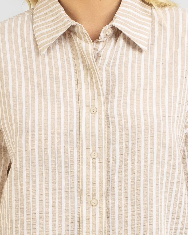 Rhythm Stripe Oversized Shirt for Womens