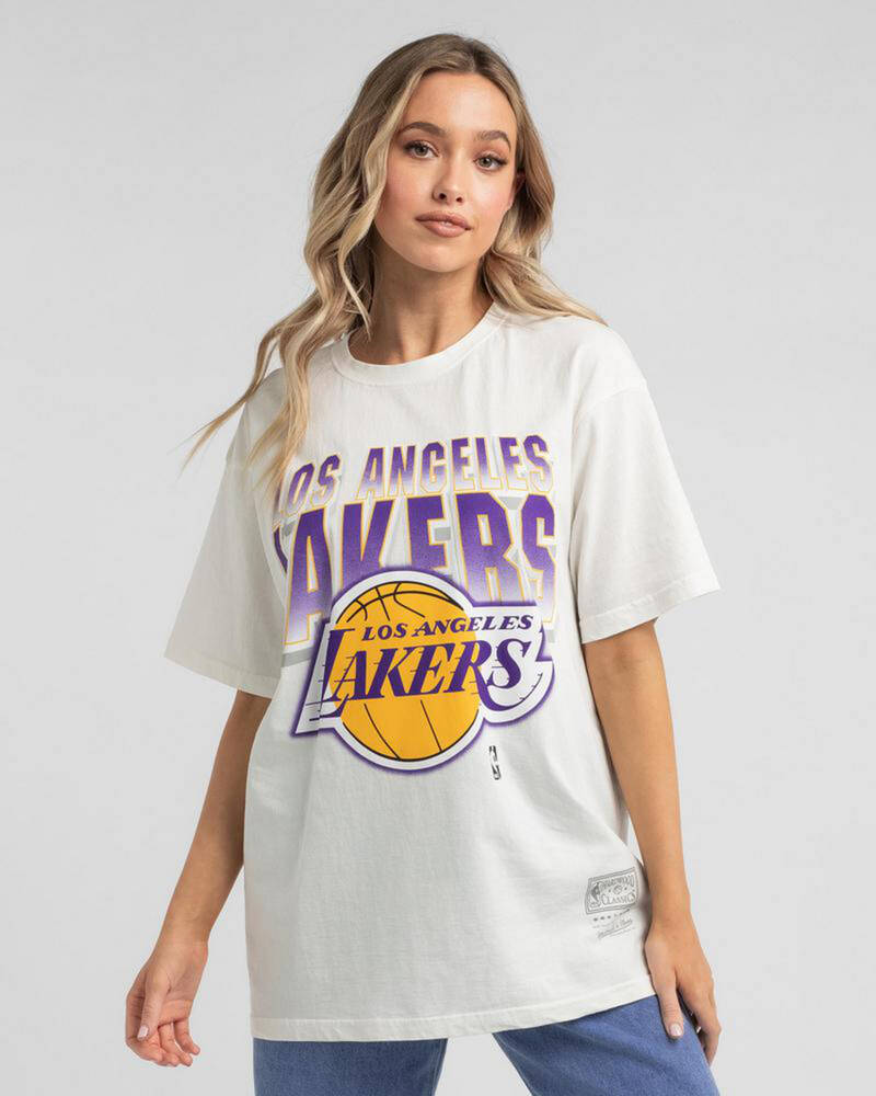 Mitchell & Ness LA Lakers Vintage 90's Block Blur T-Shirt for Womens