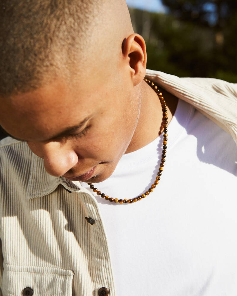 Classics 77 Tiger Eye Beaded Necklace for Mens