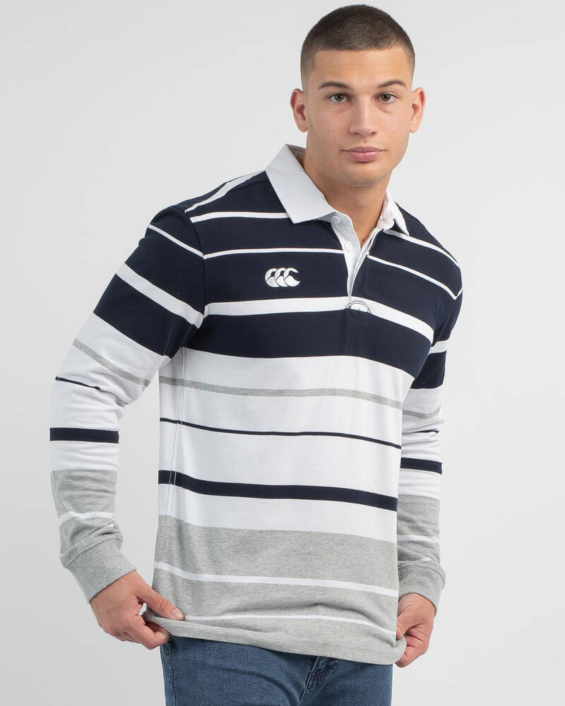 Canterbury Yarn Dye Stripe Rugby Long Sleeve Shirt for Mens