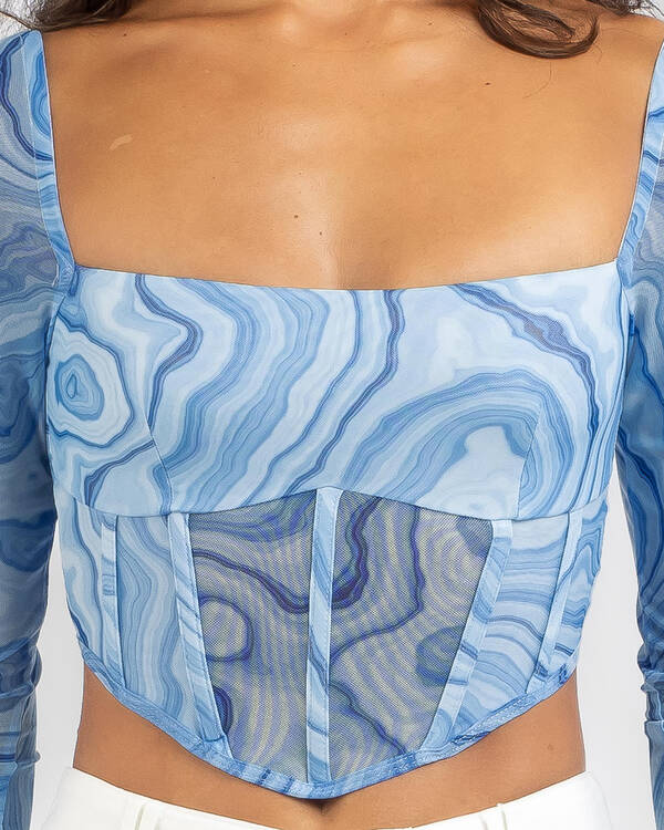 Ava And Ever Aquatic Mesh Corset Top for Womens
