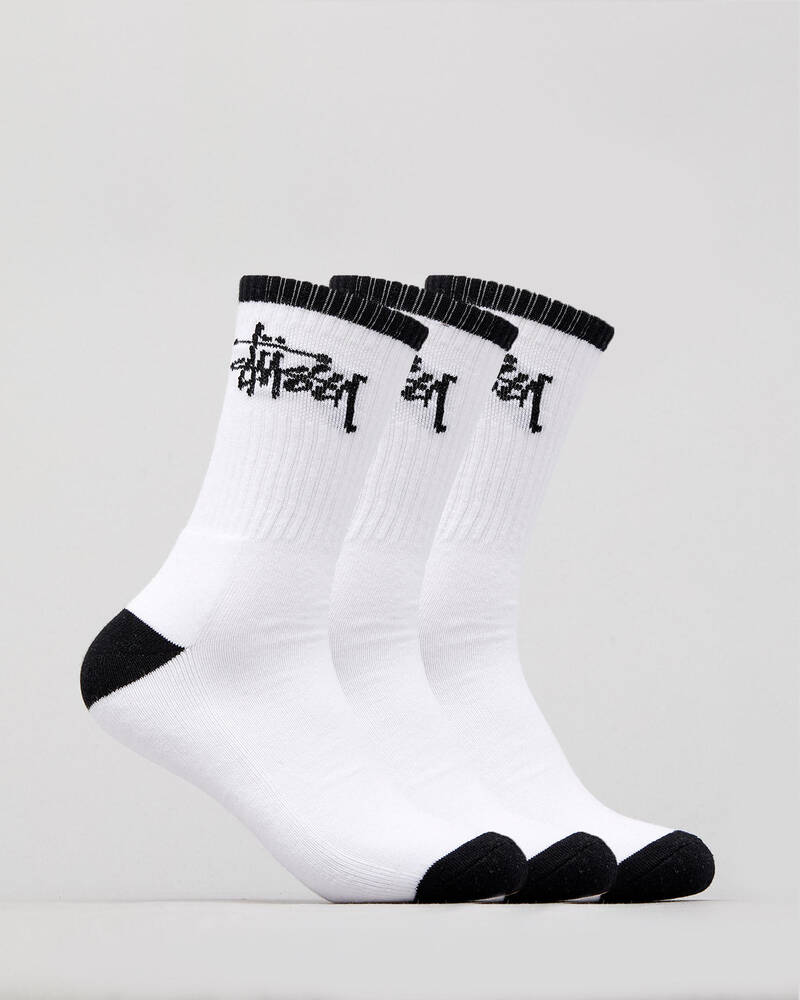 Stussy Graffiti Crew Socks 3 Pack for Mens